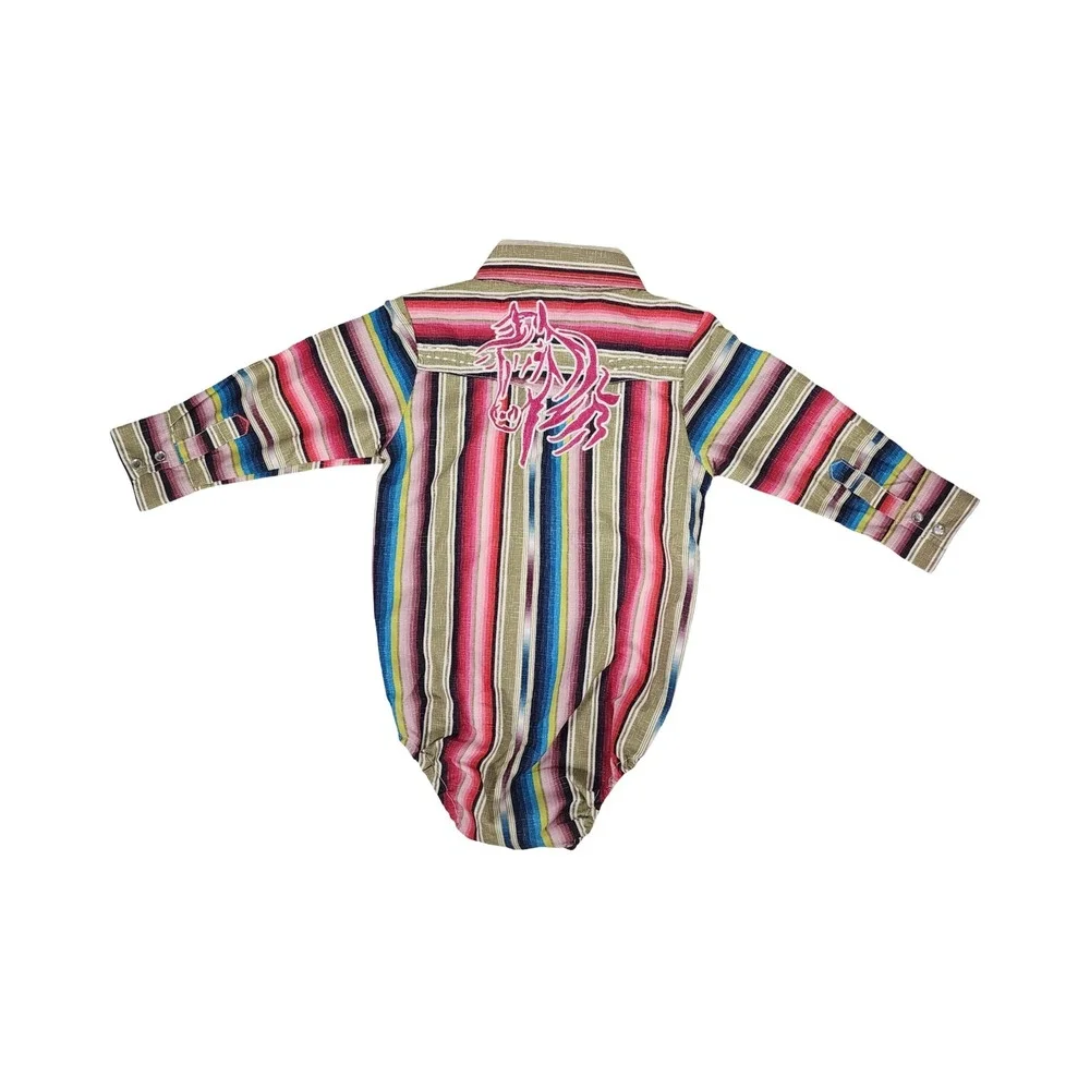 Cowgirl Hardware Toddler Girls Serape Stripe Western‎ Romper Horse 24M NWT